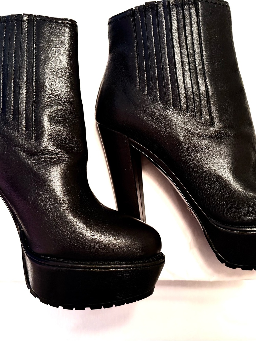 PRADA  Black Leather Pull Up Ankle Boots GREAT Condition!!!
